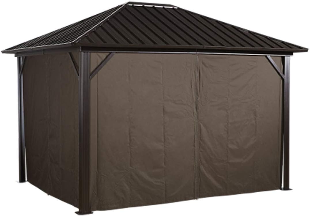 Sojag Accessories Set of 4 10' x 10' Curtains for Genova Outdoor Gazebo, Brown