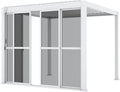 Mirador Accessory - 10' Sliding PC Door with Handle for Pergola 111 Series, 4 Panels Detachable Moveable Door, Easy Install Windproof UV-Resistant, White, not pergola