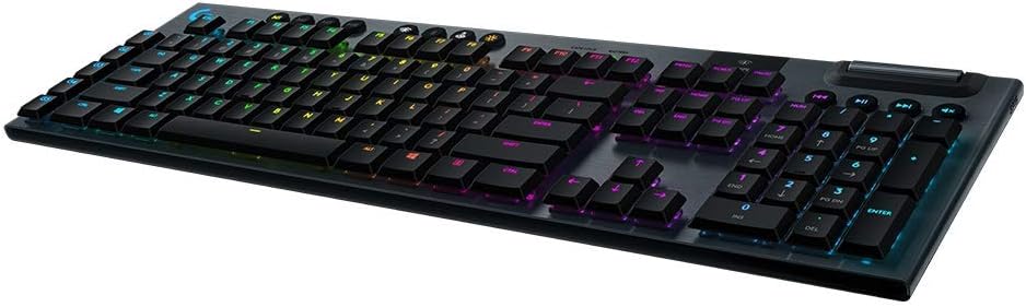 Logitech G915 LIGHTSPEED Wireless RGB Mechanical Gaming Keyboard Clicky, Pro-Grade Wireless, Low Profile Mechanical Switches, 22MM Ultra-Thin Design, Black (Renewed)