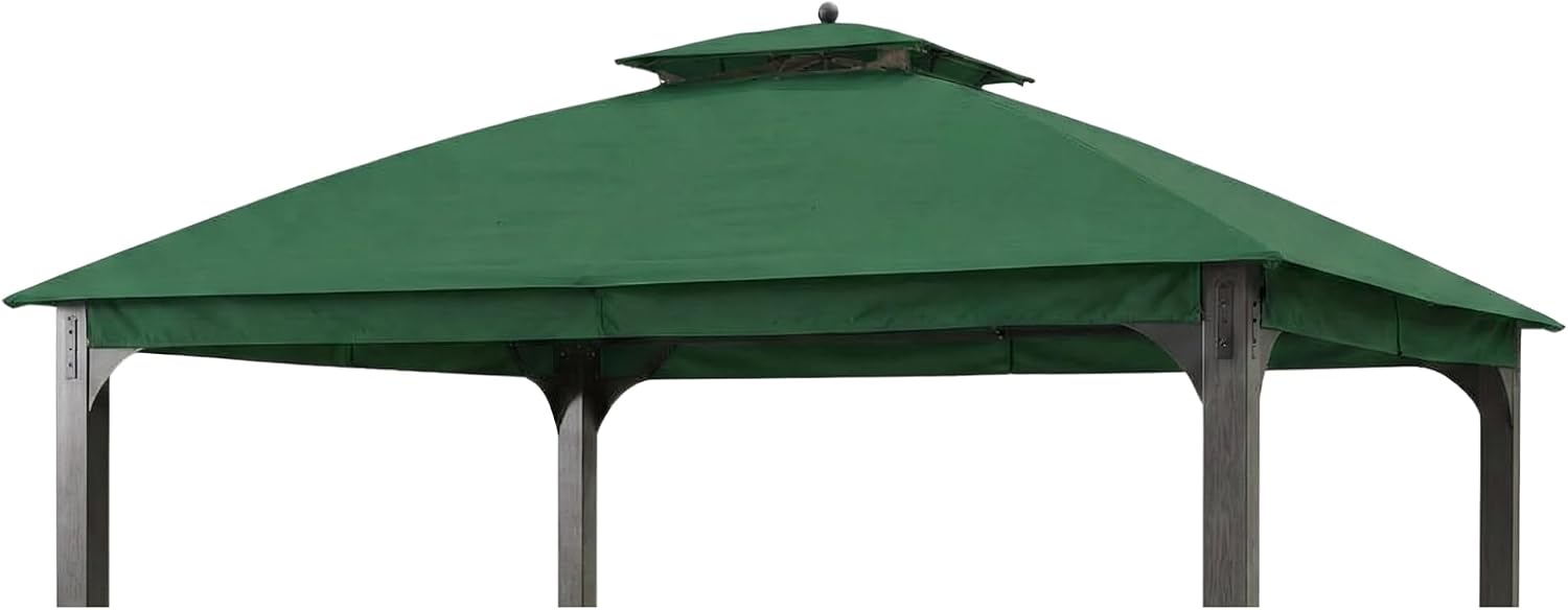 Garden Winds Reinforced RipLock 350 Replacement Canopy Top Cover Compatible with Shadow Creek 10' x 12' Gazebo Model L-GZ1140PST - Green