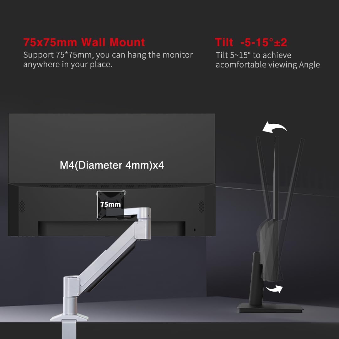 Viewedge 27 inch Gaming Monitor 180hz (Supports 144hz/165hz) 1ms, 110% sRGB 1080p IPS Computer Monitor, DP HDMI, Built-in Speakers, Support Freesync and Wall Mount