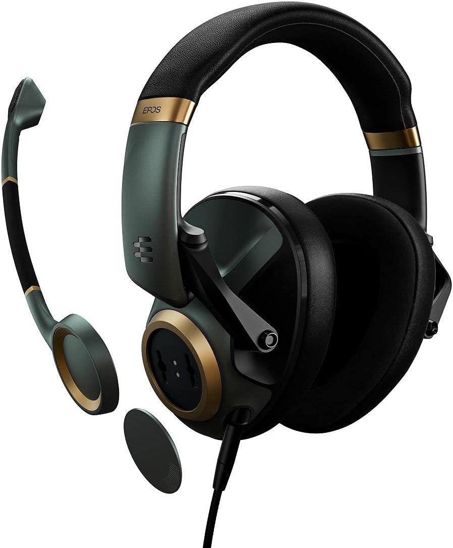 EPOS H6Pro - Closed Acoustic Gaming Headset with Mic - Over-Ear - Lift-to-Mute - Xbox/PS4/PS5/PC Headset - Gaming Accessories (Green)