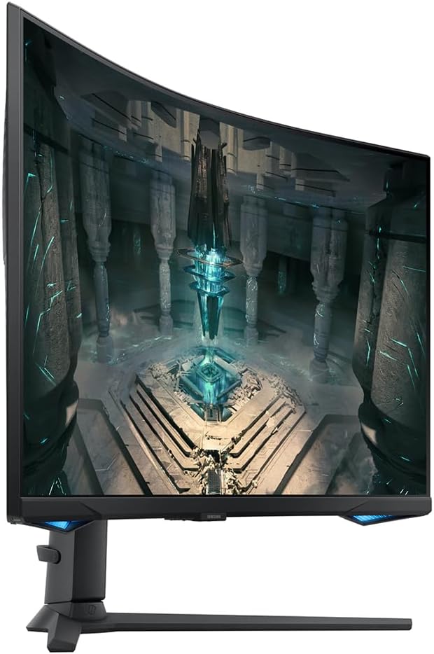 Samsung 32' Odyssey G65B Series QHD Gaming Monitor, 1000R Curved, 240Hz, 1ms, Smart TV Apps and Gaming Hub, Swivel & Tilt Adjustable Stand, Black, with HDMI Cable