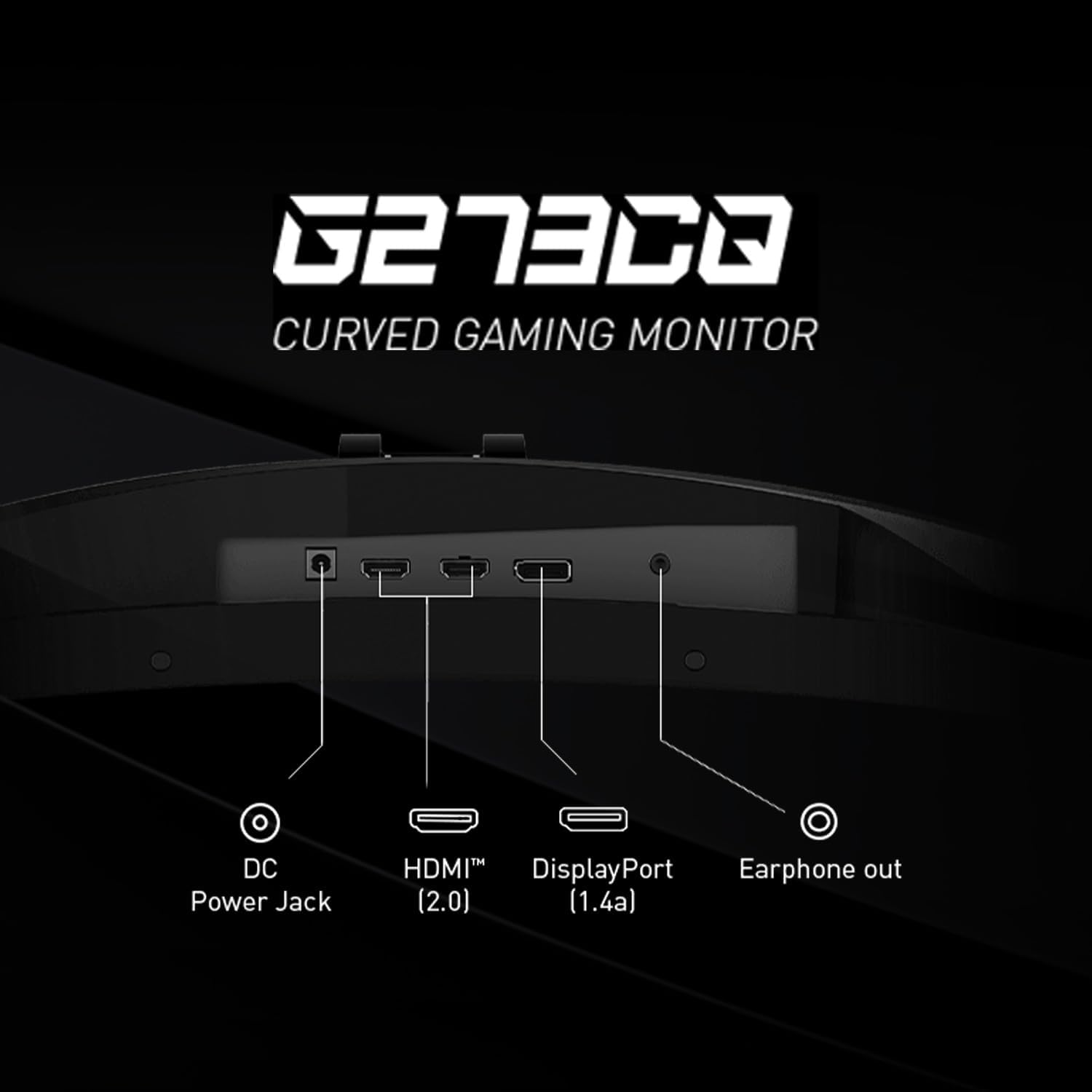 msi G273CQ, 27' Gaming Monitor, 2560 x 1440 (QHD), VA, 170Hz, FreeSync Premium, HDR Ready, HDMI, Displayport, Tilt