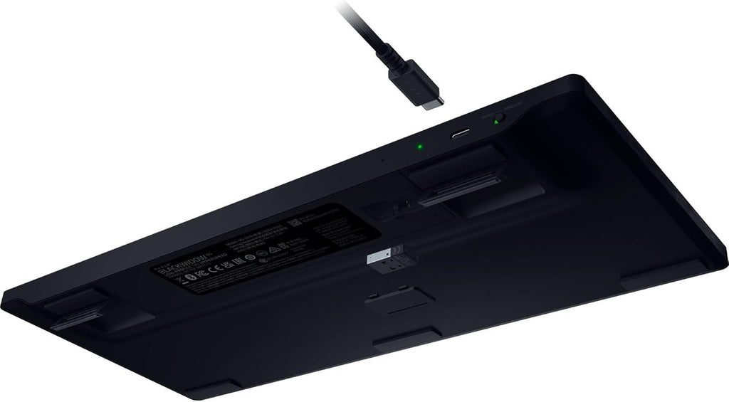 Razer BlackWidow V4 Low Profile TKL HyperSpeed Wireless Gaming Keyboard: Green Mechanical Switches - 2.4GHz Wireless & Bluetooth - Multi-Function Roller - 3 Control Buttons - Long Battery Life