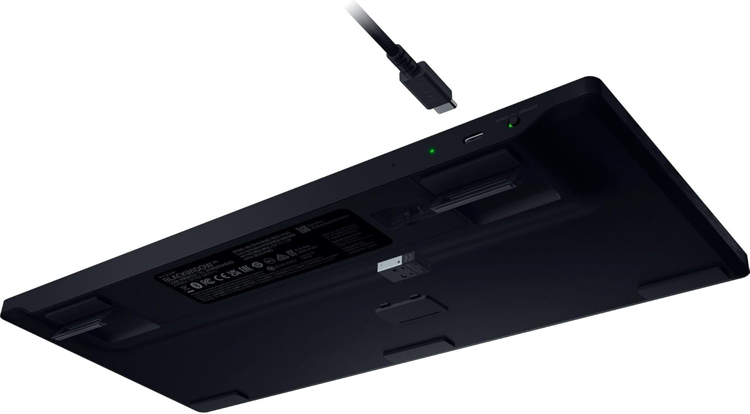 Razer BlackWidow V4 Low Profile TKL HyperSpeed Wireless Gaming Keyboard: Green Mechanical Switches - 2.4GHz Wireless & Bluetooth - Multi-Function Roller - 3 Control Buttons - Long Battery Life