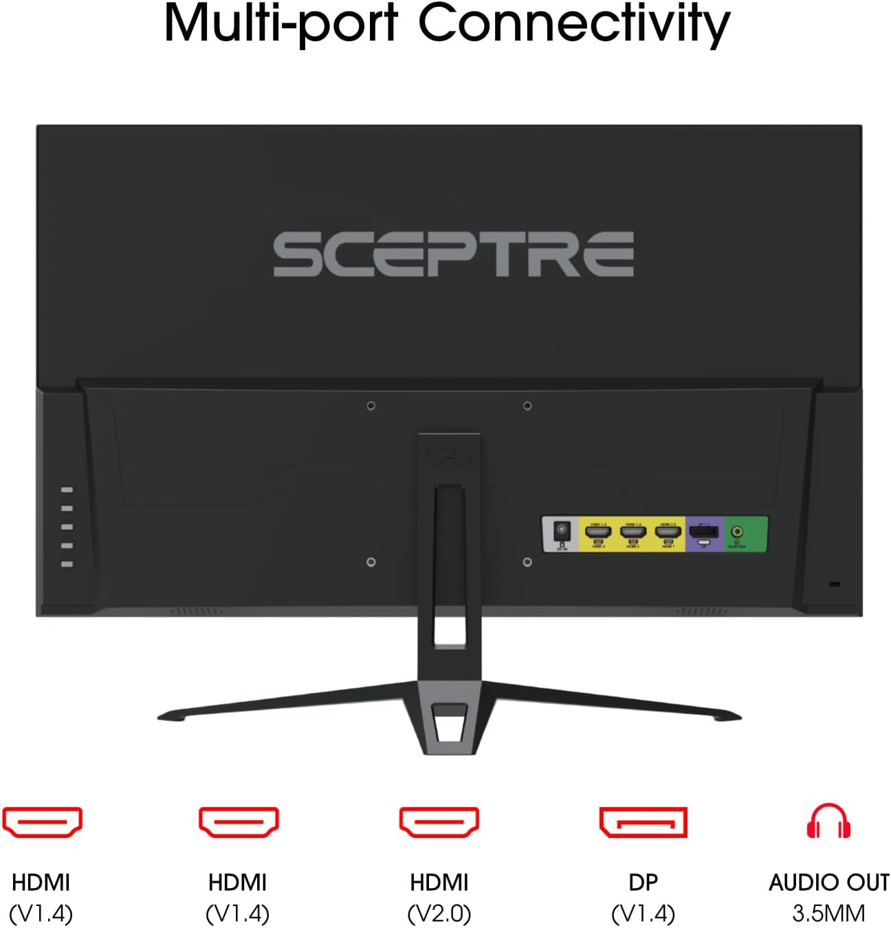 Sceptre 27-inch FHD 1080p IPS Gaming LED Monitor up to 165Hz 144Hz 1ms DisplayPort HDMI, FreeSync FPS RTS Build-in Speakers Gunmetal Black 2022 (E275B-FPT165)