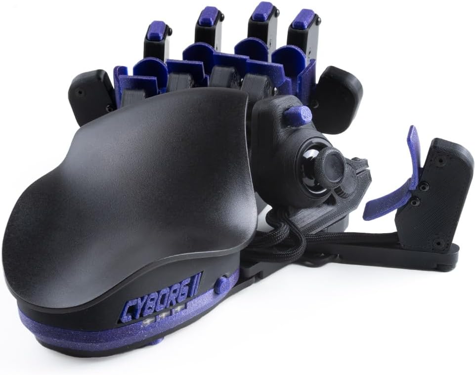AZERON Gaming Keypad, Programmable One Handed Gaming Keyboard, with Hall Effect Analog and 30 Programmable Keys, 3D Printed Customized Keypad, for Righties (Galaxy Purple, Cyborg ll Compact)