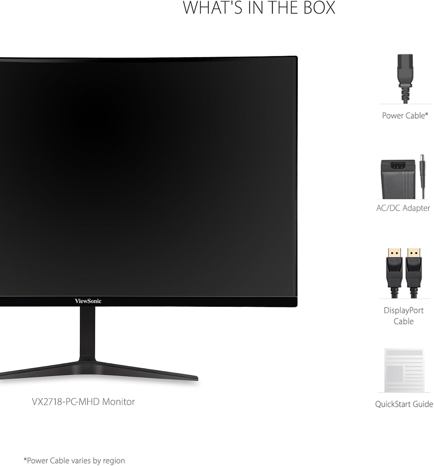 ViewSonic VX2718-PC-MHD 27 Inch Curved 1080p 1ms 200Hz Gaming Monitor with FreeSync, HDMI and Display Port (Renewed)