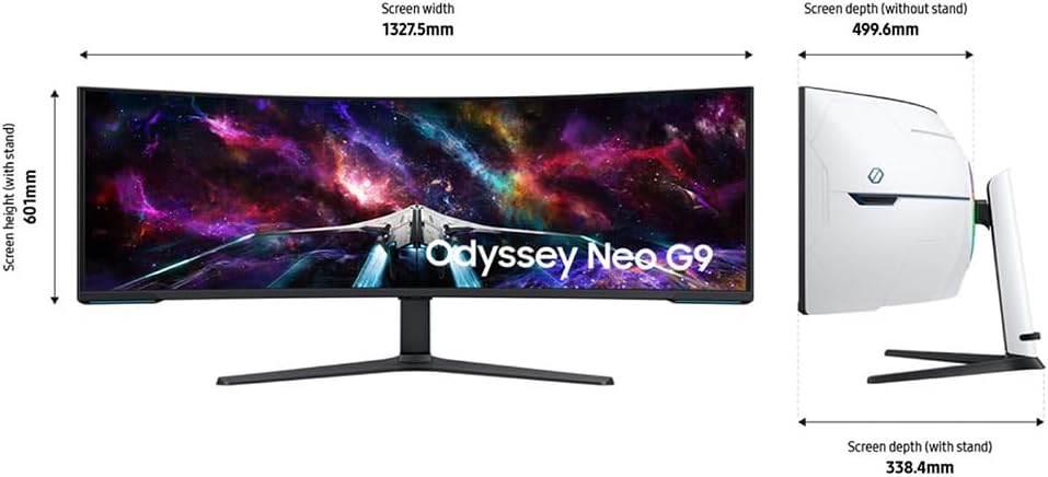 Samsung 57' Odyssey Neo G9 Dual 4K UHD Quantum Mini-LED Curved Gaming Monitor Bundle with Tech Smart USA Elite Suite 18 Standard Editing Software Bundle + 2 Year CPS Enhanced Protection Pack