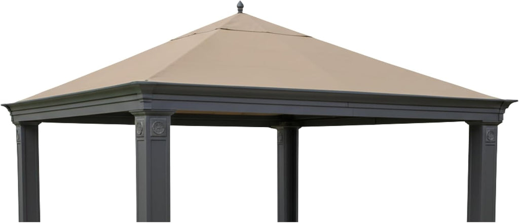 Garden Winds Reinforced RipLock 350 Replacement Canopy Top Cover Compatible with Tiverton (Series 3) 10' x 12' Gazebo Models SA-585, DPCI 009050195 - Beige