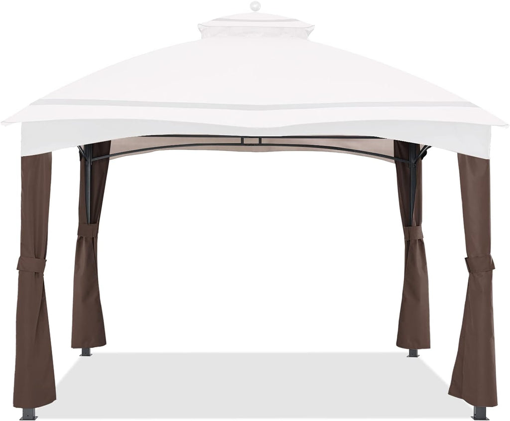 ABCCANOPY Gazebo Replacement Pole Covering Curtains for #GF-12S004B-1, Brown