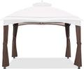 ABCCANOPY Gazebo Replacement Pole Covering Curtains for #GF-12S004B-1, Brown
