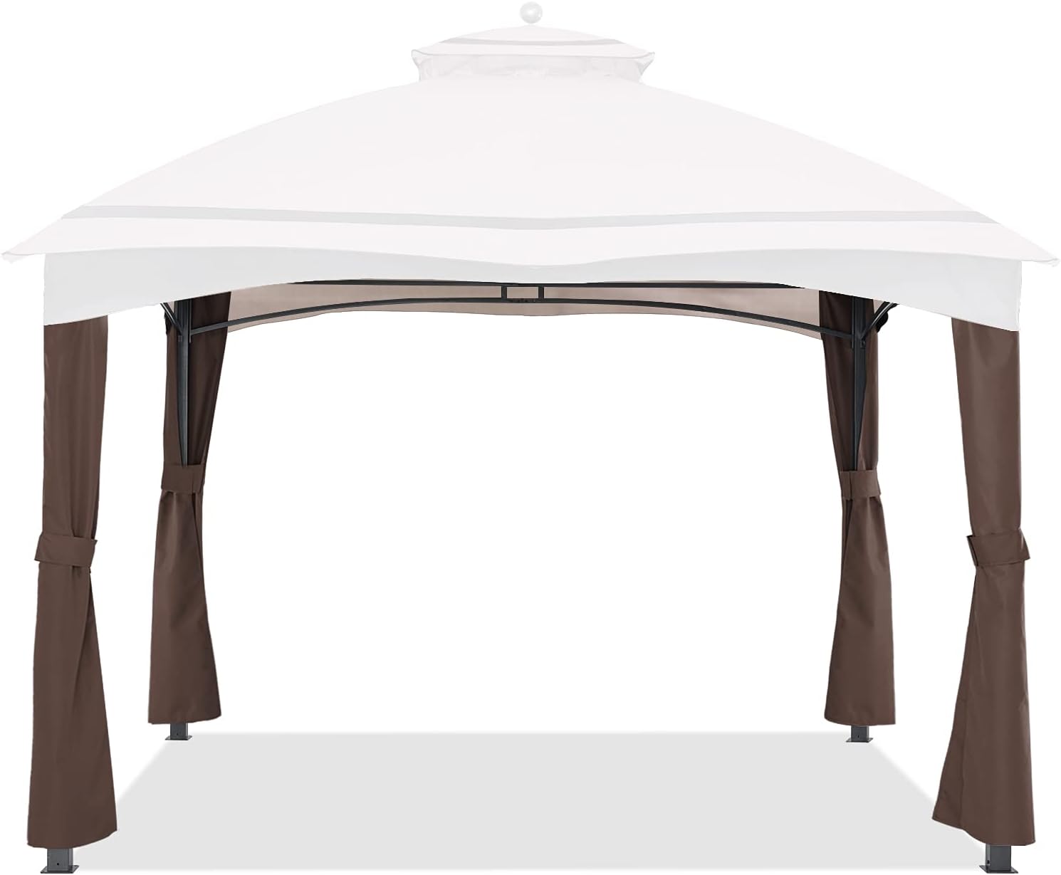 ABCCANOPY Gazebo Replacement Pole Covering Curtains for #GF-12S004B-1, Brown