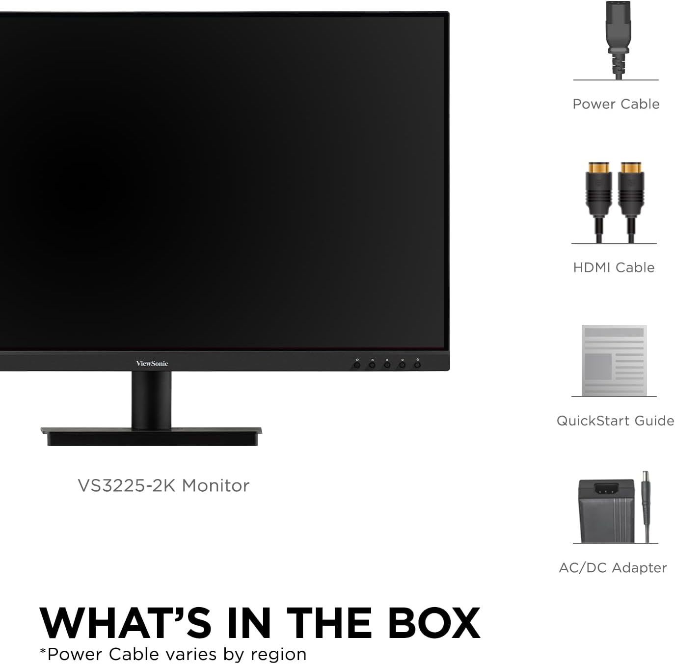 ViewSonic VS3225-2K 32 Inch 1440p Monitor, IPS Display for Productive Home and Office Spaces, Eye Care Technology, Variable Refresh Rate, HDMI, and DisplayPort Inputs