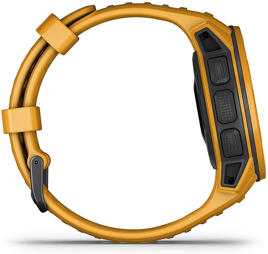 Garmin Instinct Solar, Solar-Powered Rugged Outdoor Smartwatch, Built-in Sports Apps and Health Monitoring, Sunburst Yellow (Renewed)