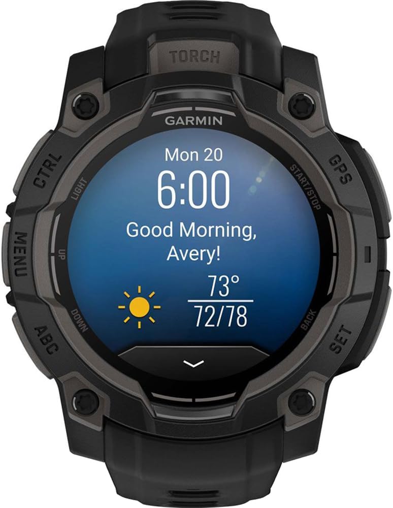 Garmin Instinct 3-45 mm Outdoor GPS Smartwatch, AMOLED, Black with Black Band 010-02936-00 Bundle with 2 YR CPS Enhanced Protection Pack & Deco Essentials 2X Screen Protector