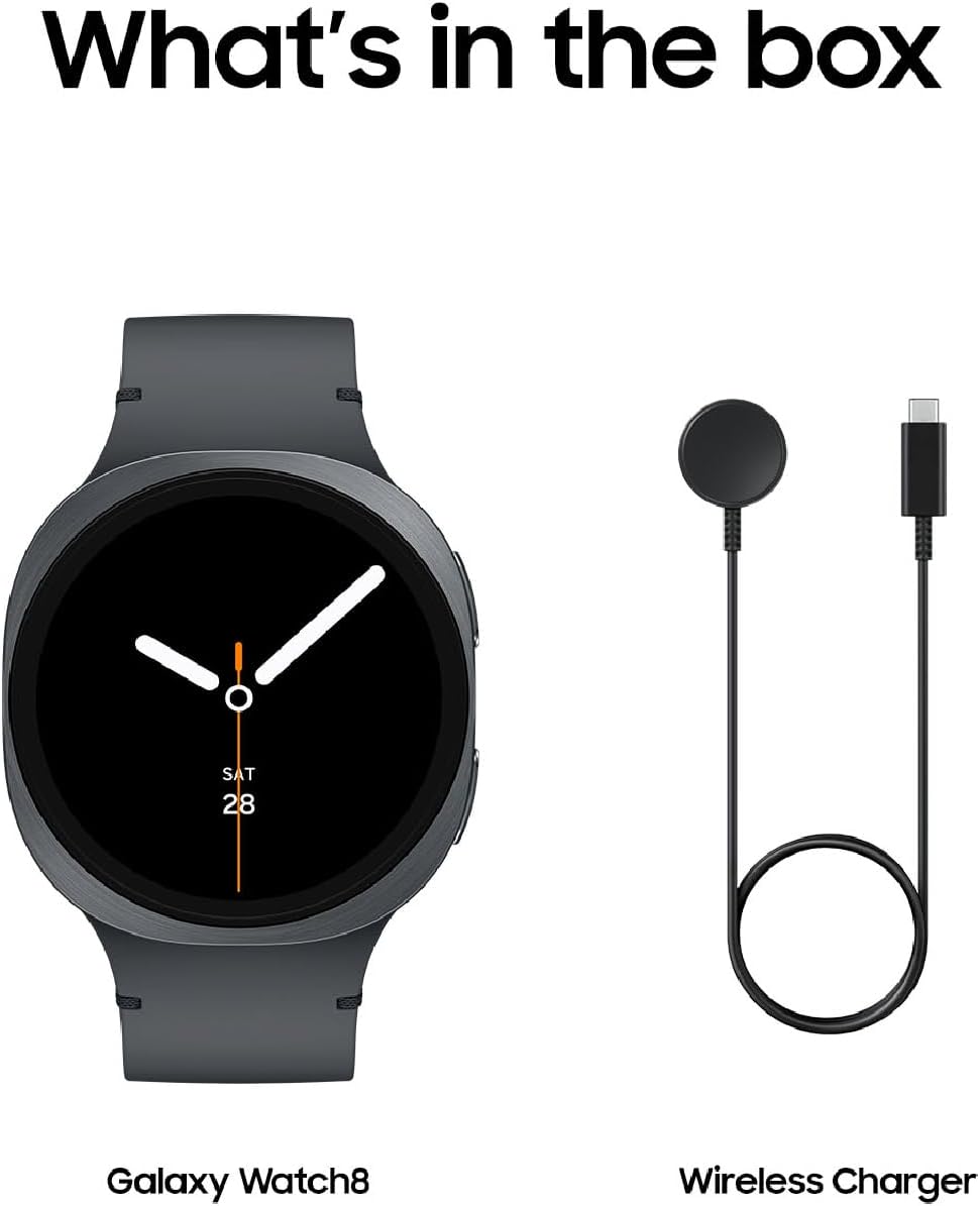 Samsung Galaxy Watch 8 (2025) 44mm Bluetooth Smartwatch, Cushion Design, Fitness Tracker, Sleep Coaching, Running Coach, Energy Score, Heart Rate Tracking, Graphite [US Version, 2 Yr Warranty]