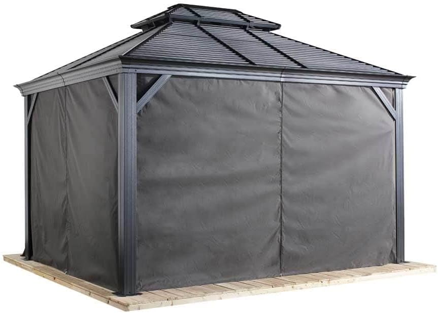 Sojag 135-9163810 10' x 12' Curtains for Monaco/Messina/Mykonos Outdoor Gazebo Models, Grey