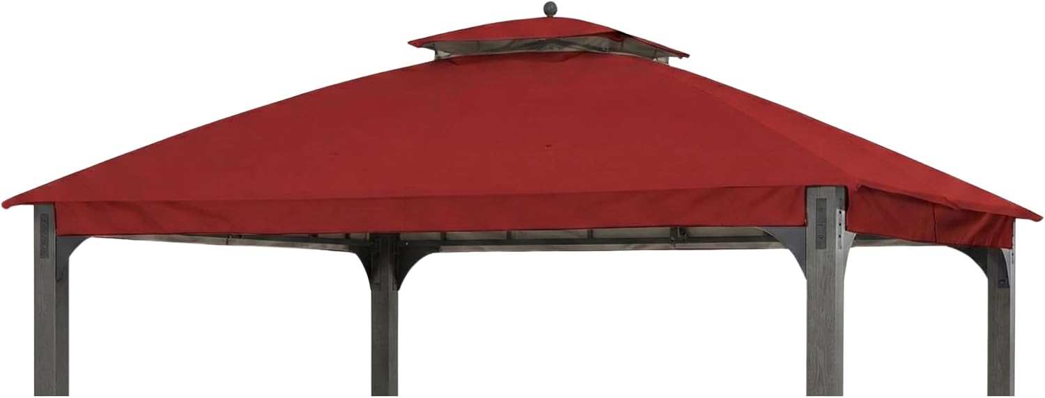 Garden Winds Reinforced RipLock 350 Replacement Canopy Top Cover Compatible with Shadow Creek 10' x 12' Gazebo Model L-GZ1140PST - Cinnabar