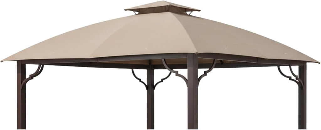 Garden Winds Reinforced RipLock 350 Replacement Canopy Top Cover Compatible with Berkley Jensen 10' x 12' Gazebo Models A101010200, A111016100 - Beige