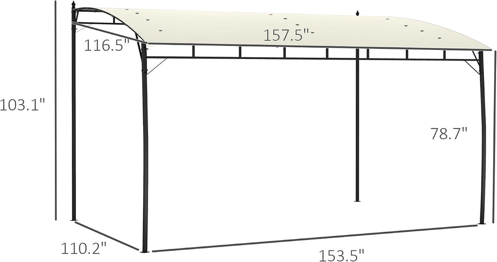 Outsunny 10' x 13' Outdoor Pergola Gazebo with UV-Resistant Canopy and Metal Frame, Sun Shade Shelter for Porch, Patio, Deck, Backyard, Cream