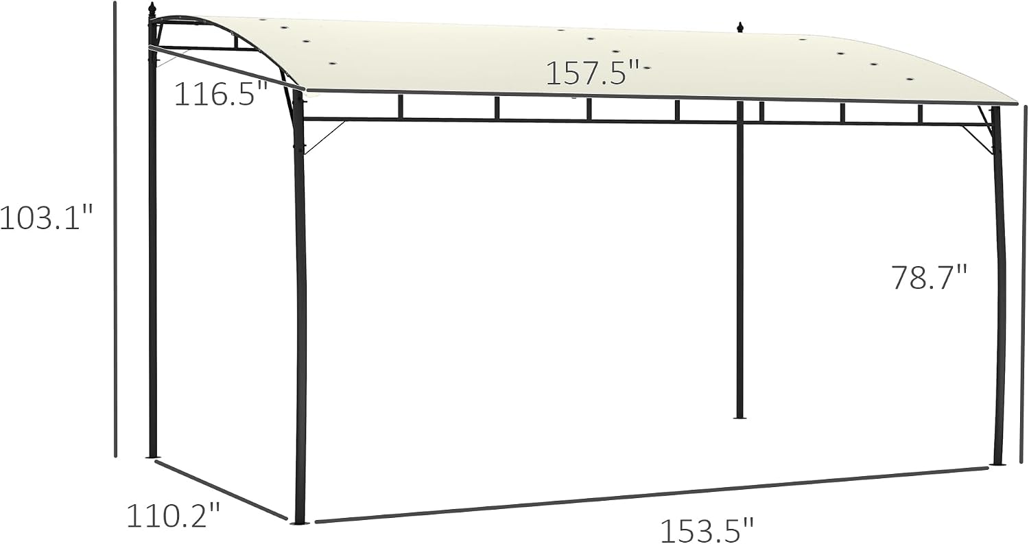 Outsunny 10' x 13' Outdoor Pergola Gazebo with UV-Resistant Canopy and Metal Frame, Sun Shade Shelter for Porch, Patio, Deck, Backyard, Cream