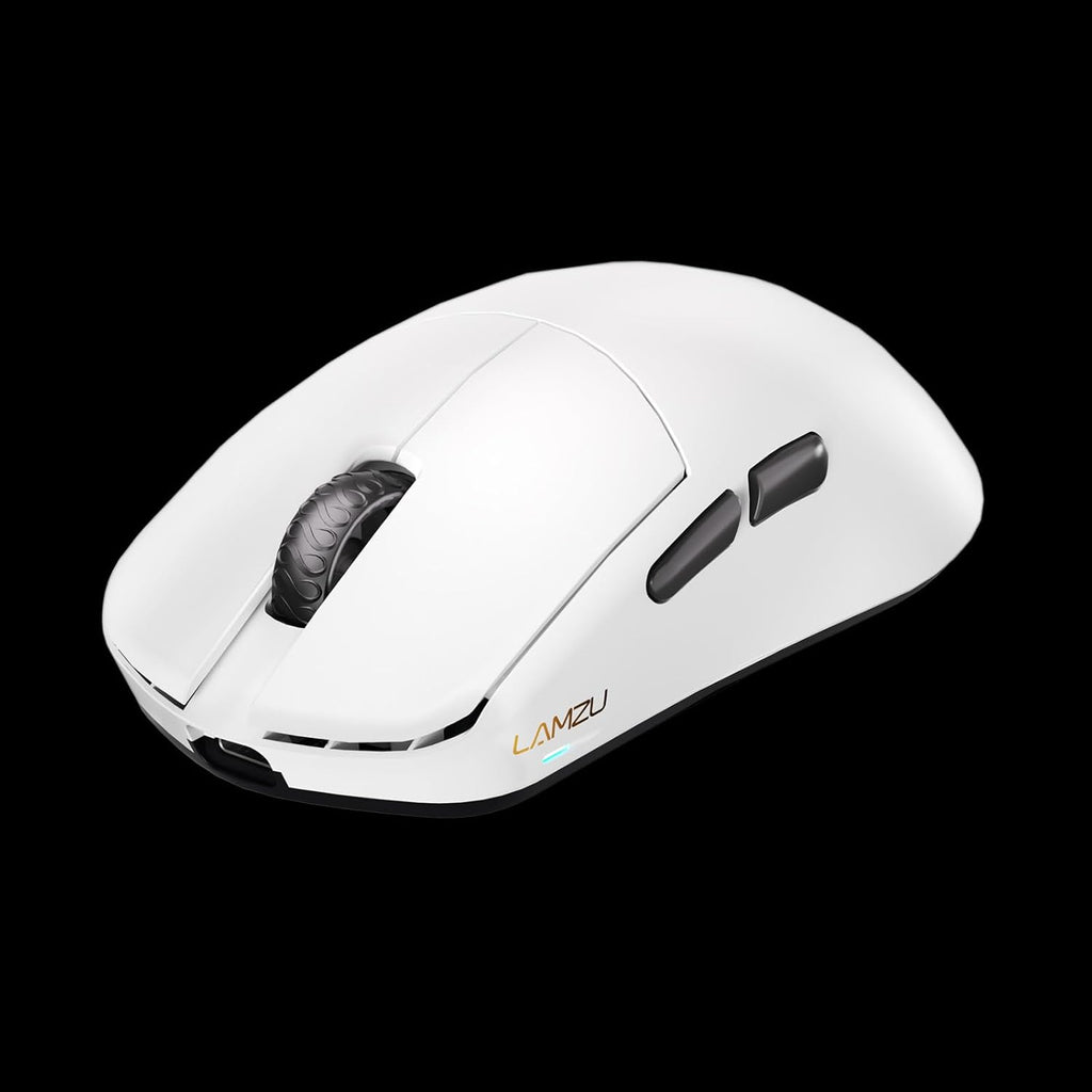 Lamzu Maya X Wireless Gaming Mouse, Ultra Lightweight 47g, Optical Switch, Maximum 30000 DPI, Symmetrical, MCU Nordic 52840, Dust-Proof Encoder, PAW3950 Sensor(Larger Maya) (White)