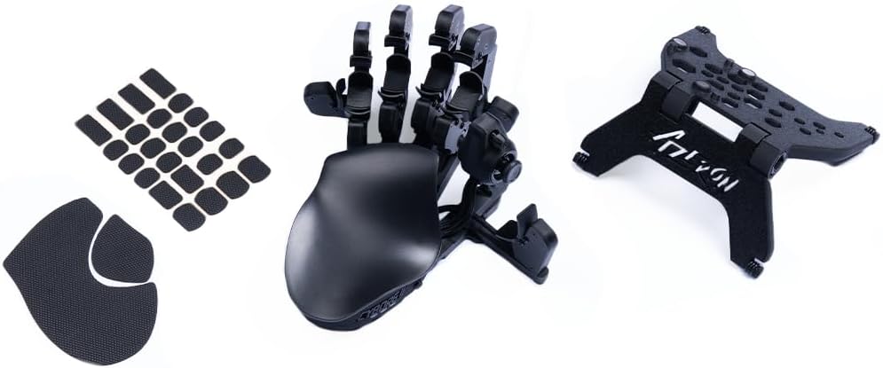 AZERON Keypad Bundle – Programmable One Handed Keypad - Hall Effect Elite Joystick and 30 Programmable Keys, Magnetic Stand and Grip Tapes (Black, Cyborg II Elite Bundle)