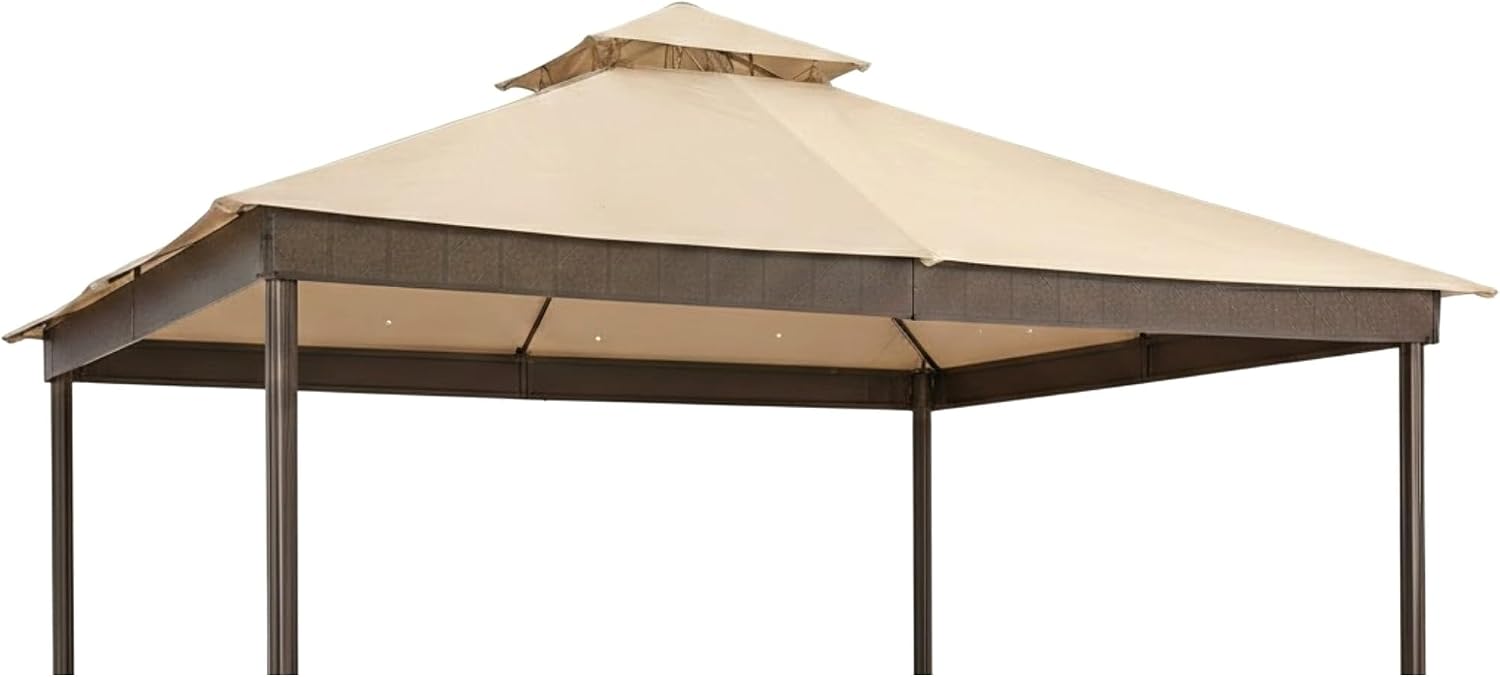 Garden Winds Reinforced Replacement Canopy Top Cover Compatible with The 5LGZ6530-5, 5LGZ6530 La Palma I and La Palma II Gazebo - Classic Sand, Riplock 350
