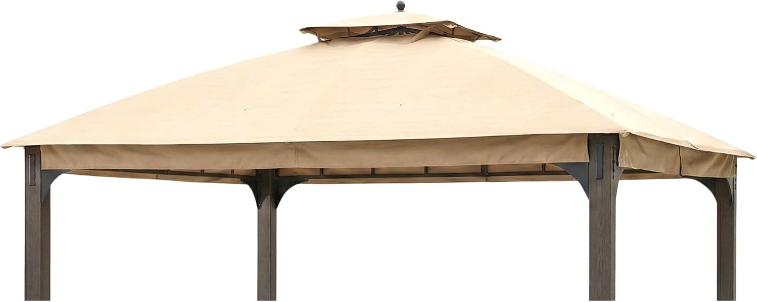 Garden Winds Reinforced Replacement Canopy Top Cover Compatible with The L-GZ1140PST Shadow Creek 10' x 12' Gazebo - Classic Sand, Riplock 350