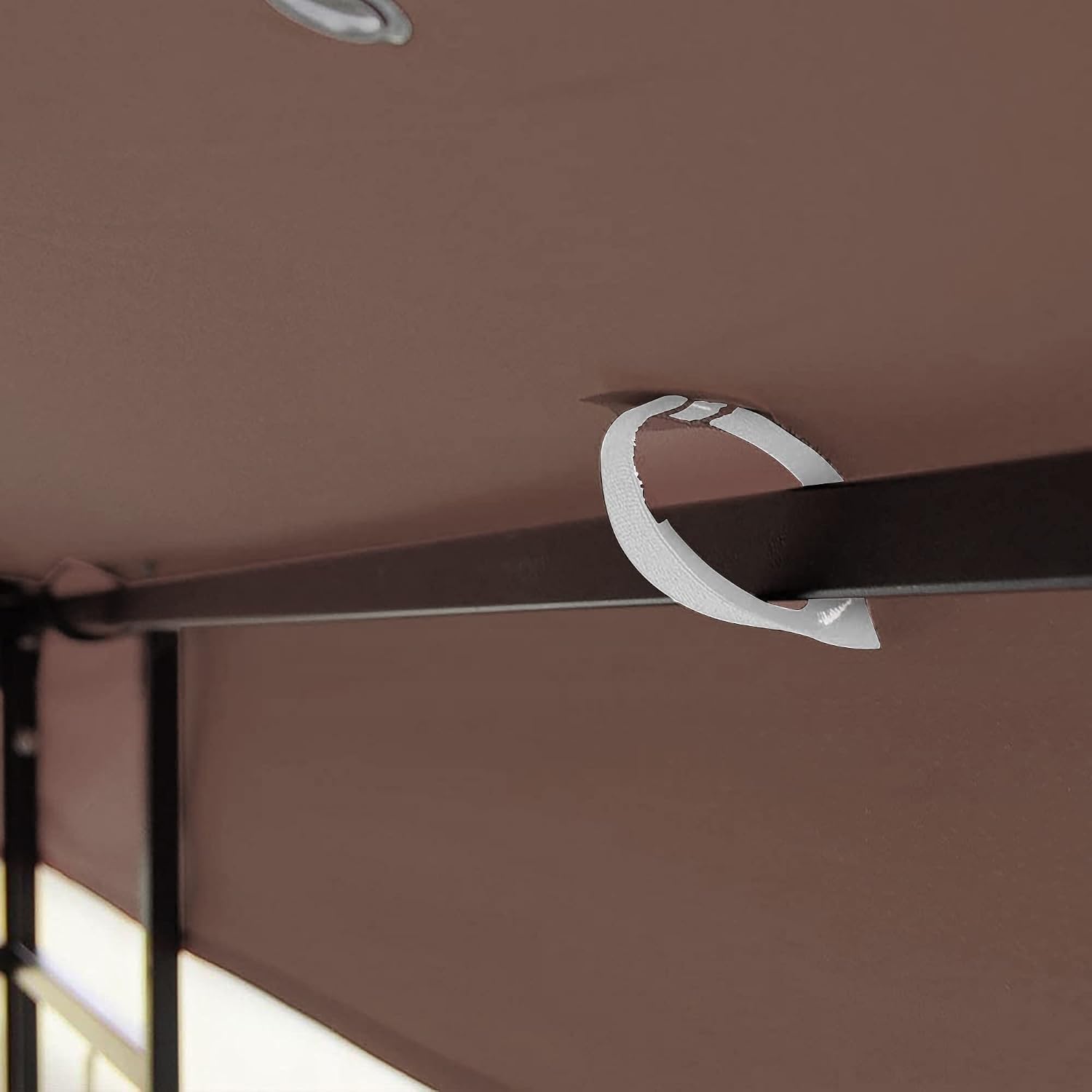 10x10 Ft Gazebo Canopy Replacement Cover, Double Tiered Gazebo Replacement Top (Coffee)