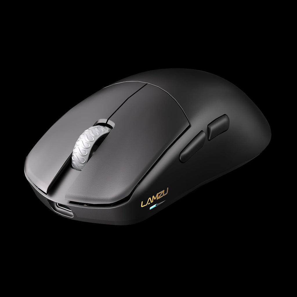 Lamzu Maya X Wireless Gaming Mouse, Ultra Lightweight 47g, Optical Switch, Maximum 30000 DPI, Symmetrical, MCU Nordic 52840, Dust-Proof Encoder, PAW3950 Sensor(Larger Maya) (Black)