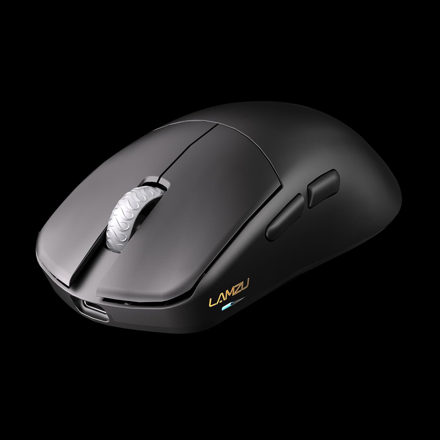 Lamzu Maya X Wireless Gaming Mouse, Ultra Lightweight 47g, Optical Switch, Maximum 30000 DPI, Symmetrical, MCU Nordic 52840, Dust-Proof Encoder, PAW3950 Sensor(Larger Maya) (Black)