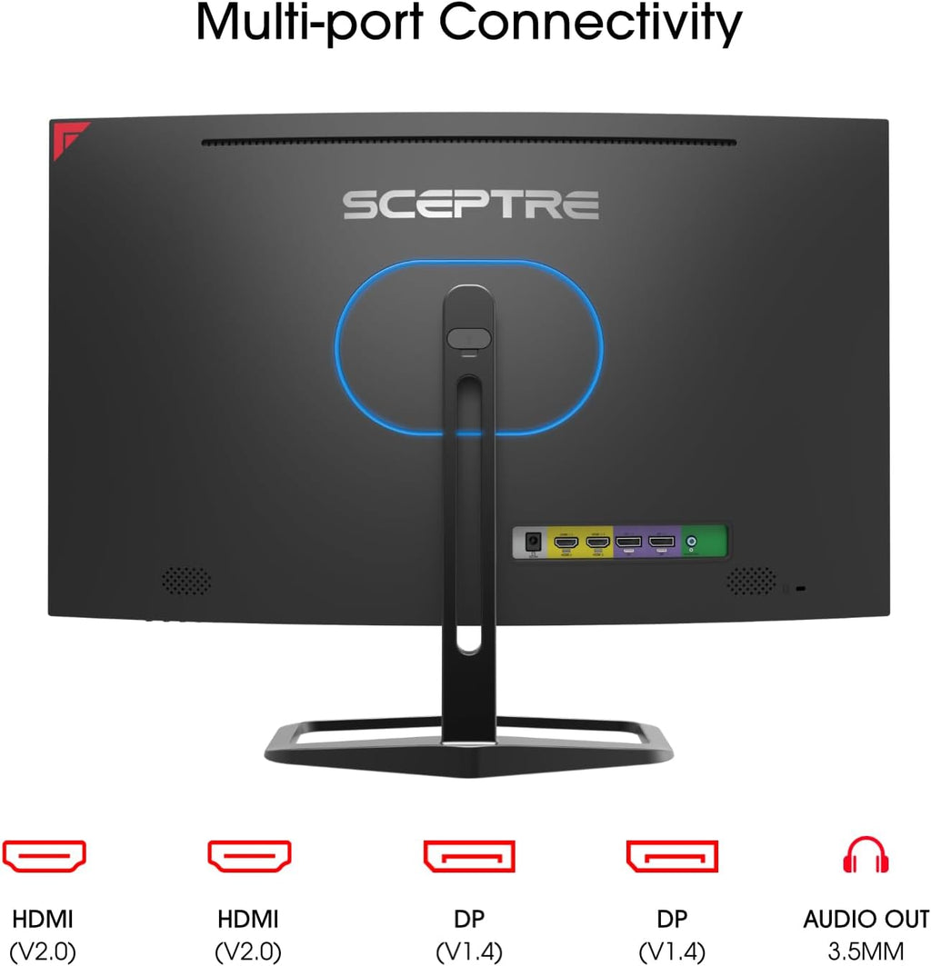 New Curved 27 inch Gaming Monitor 240Hz Plus FreeSync DP HDMI Build-in Speakers, Machine Black 2025
