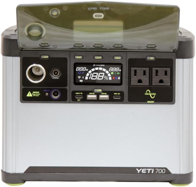 Goal Zero Yeti Portable Power Station, Yeti 700 + Boulder 100, 677 Watt Hour LiFePO4 Battery, Water resistant & Dustproof Solar Generator For Outdoors, Camping, Tailgating, & Home