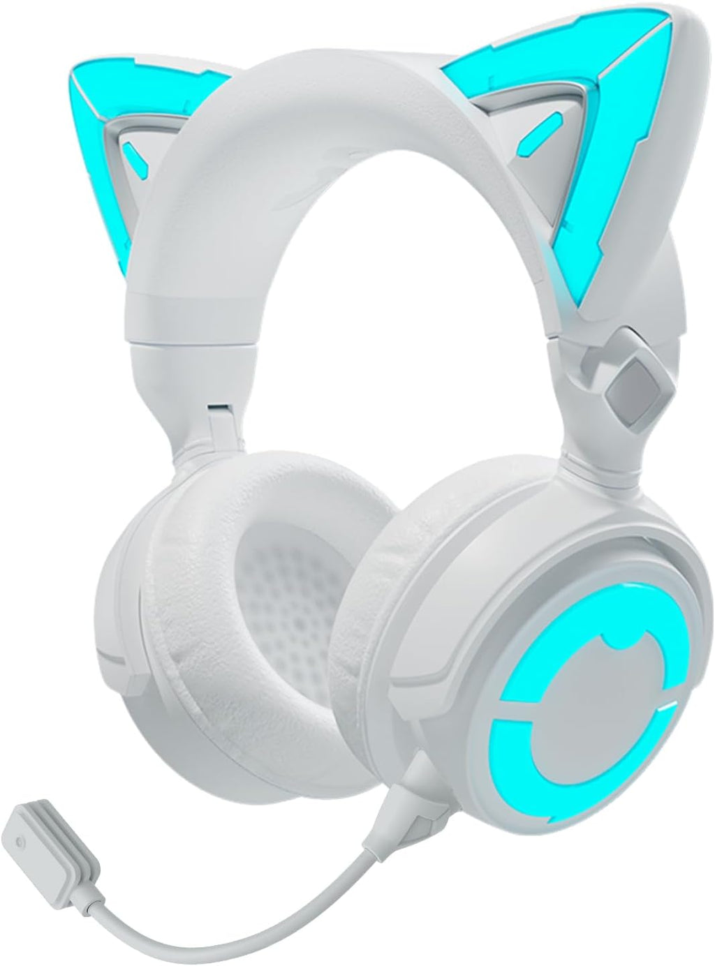 YOWU Cat Ear Headphones 4GS -Wireless Bluetooth Noise Cancelling Headphones, RGB Gaming Headset with Mic & 2.4G USB/Type C Dongle for PC/PS4/PS5/XBOX/Switch