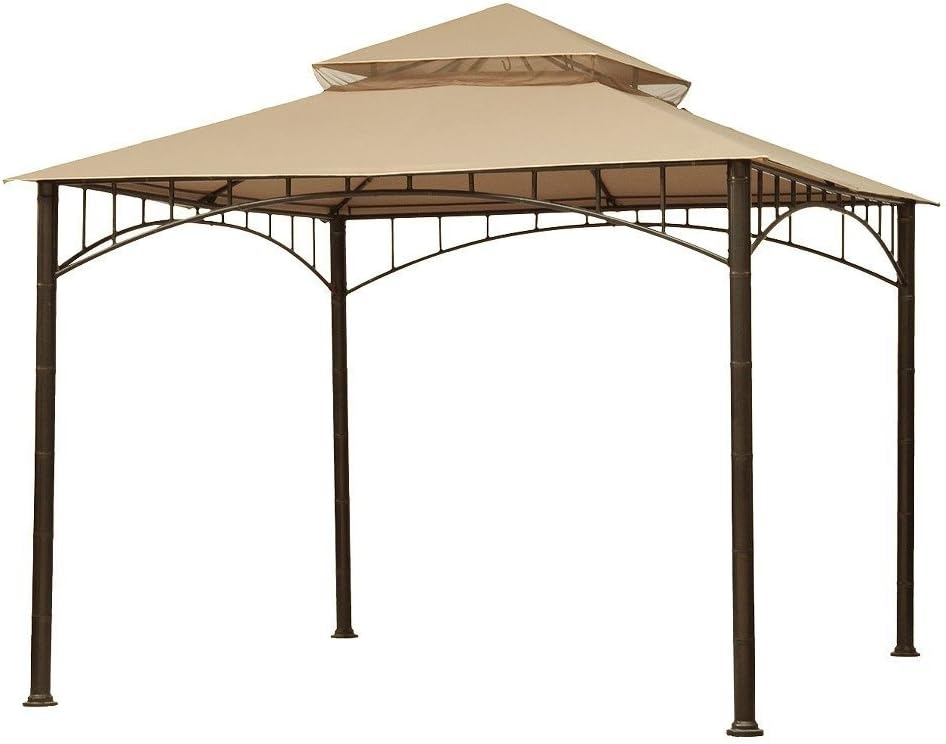 Garden Winds Reinforced RipLock 350 Replacement Canopy Top Cover Compatible with Summer Veranda 10 ' x 10' Gazebo Models L-GZ093PST, G-GZ093PST, TGZ093 - Beige