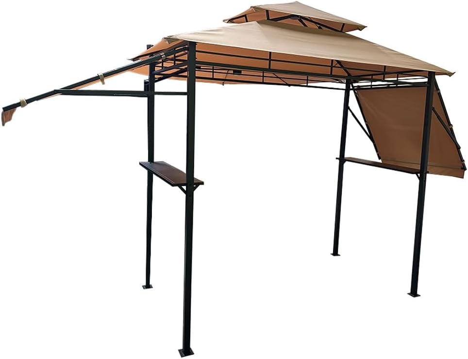 Garden Winds Custom Fit Replacement Canopy Top Cover and Side Awnings Compatible with The Tangkula NP10385, NP10385BN 13.5' X 4' Grill Gazebo - Upgraded Performance RipLock 350 Fabric