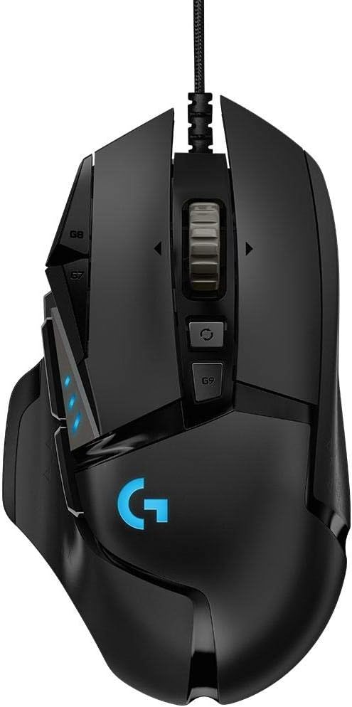 Logitech G502 Proteus Core Tunable Gaming Mouse, 12,000 DPI On-The-Fly DPI Shifting, Personalized Weight and Balance Tuning with (5) 3.6g Weights, 11 Programmable Buttons, Fully Customizable Surface