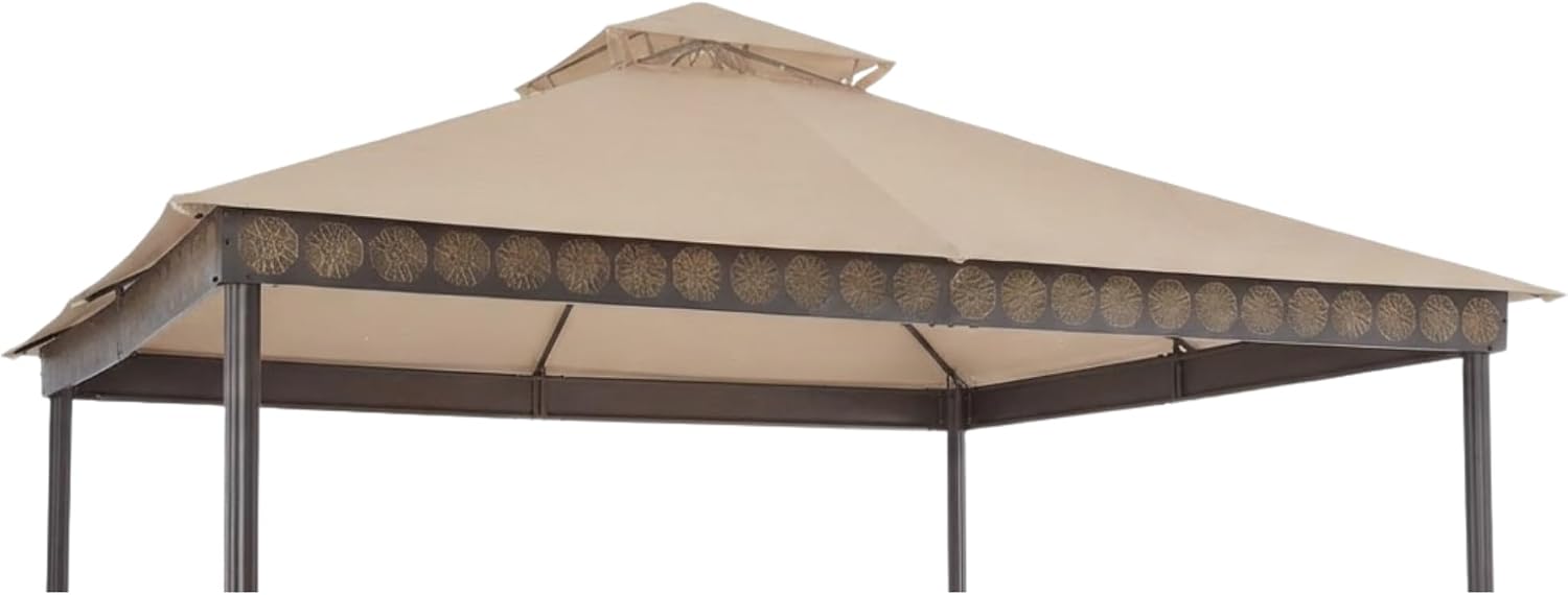 Garden Winds Reinforced RipLock 350 Replacement Canopy Top Cover Compatible with La Palma I and II 10' x 12' Gazebos Models 5LGZ6530-5, 5LGZ6530 - Beige