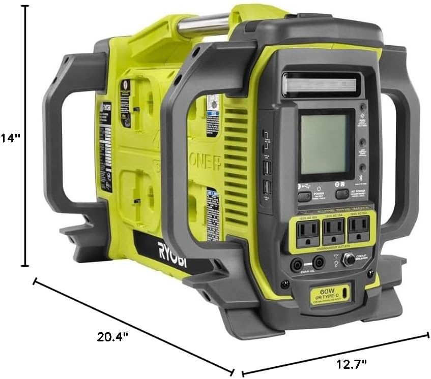 RYOBI ONEAND 1800-WATT Power Station Battery Inverter Push Button Battery GENERATOR/8-POR