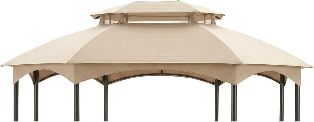 Garden Winds Reinforced Replacement Canopy Top Cover Compatible with The L-GZ1138PST Manhattan Oval Gazebo - Classic Sand, Riplock 350