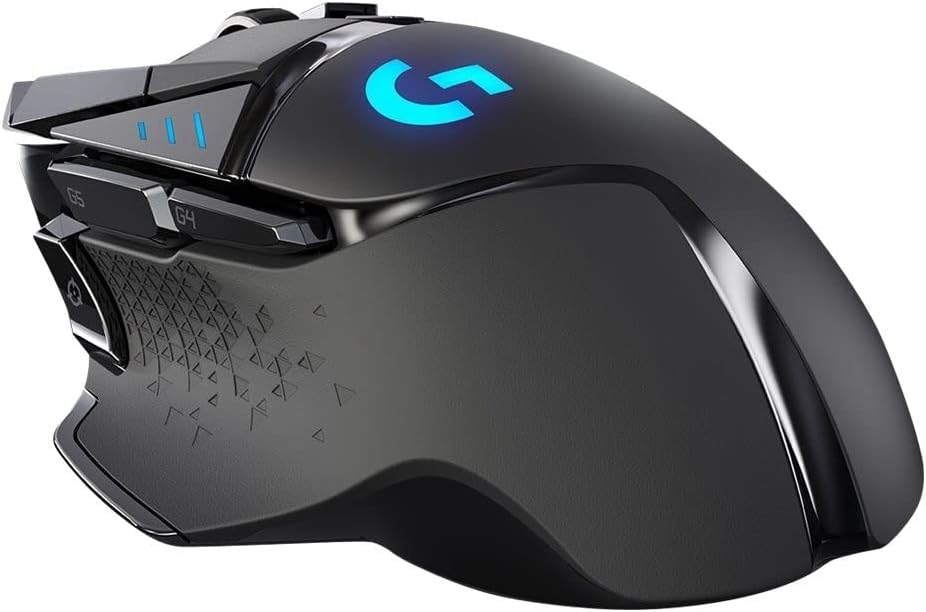 Logitech G502 Lightspeed Wireless Gaming Mouse, 25K Hero Gaming Sensor, 25600 DPI, RGB, Ultra-Light, 11 Programmable Buttons, Long Life Battery, PowerPlay-Compatible, PC - Black