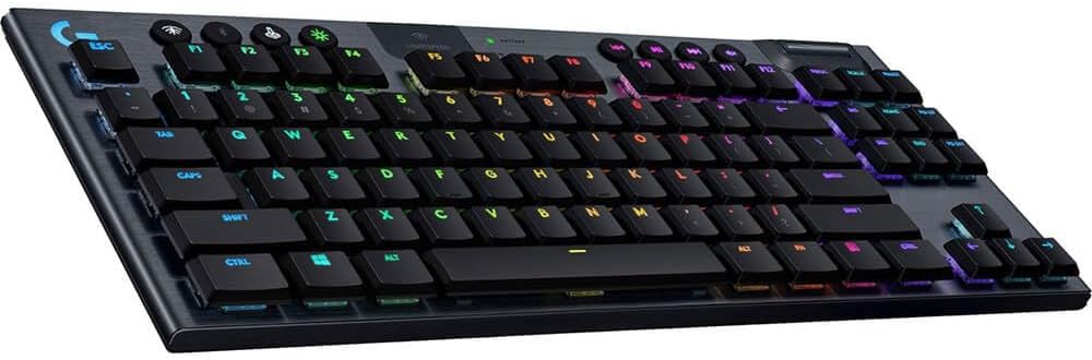 Logitech G915 TKL Tenkeyless Lightspeed Wireless RGB Mechanical Gaming Keyboard, Low Profile Switch Options, Lightsync RGB, Advanced Wireless and Bluetooth Support - Clicky