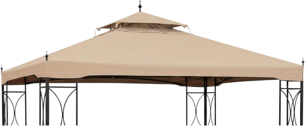 Garden Winds Reinforced RipLock 350 Replacement Canopy Top Cover Compatible with ABCCanopy Arrow Crescent 10' x 12' Gazebo Models TJ-288-1012, TJ2881012 - Beige