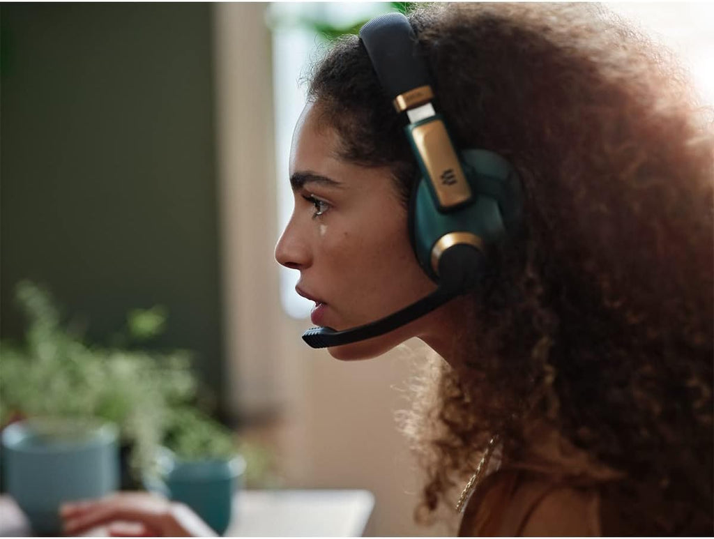 EPOS H3Pro Hybrid Gaming Headset - PC Headphones with Microphone - Noise-Cancellation, Adjustable, Smart Button Audio Mixing, Bluetooth, Gaming Suite, Surround Sound - Racing Green