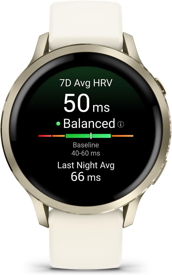 PlayBetter Garmin Venu 4 (Lunar Gold/Bone, 41mm) Fitness GPS Smartwatch Bundle - AMOLED Display, Built-in Flashlight, Long Battery Life Portable Charger & HD Screen Protectors