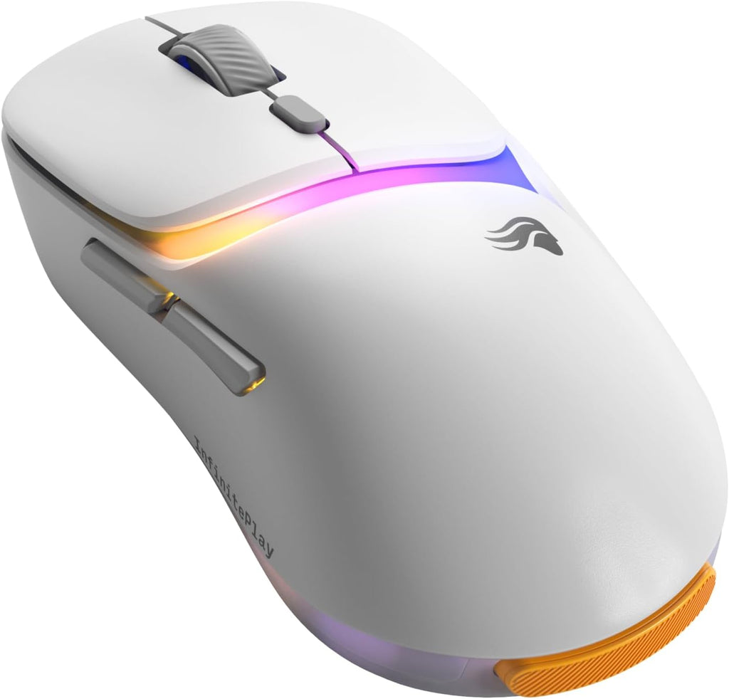GLORIOUS Gaming Model D3 Wireless Gaming Mouse - InfinitePlay Swappable Battery, 130H Battery Life, 8k Polling, 130M Optical Switches, Ultralight 69g, 30K DPI Optical Sensor, RGB - White