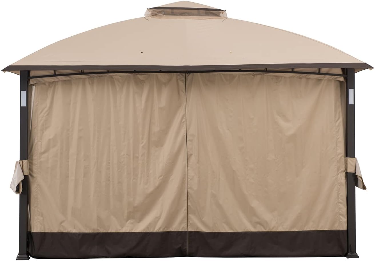 Sunjoy Replacement Curtain for 11x13 Moorehead Domed Soft Top Gazebo, Khaki